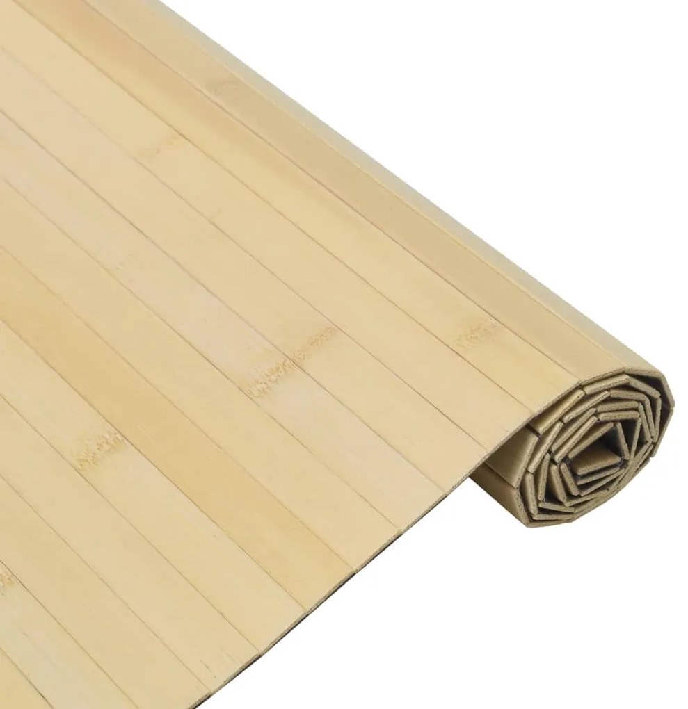 Tapete retangular 70x100 cm bambu cor natural clara