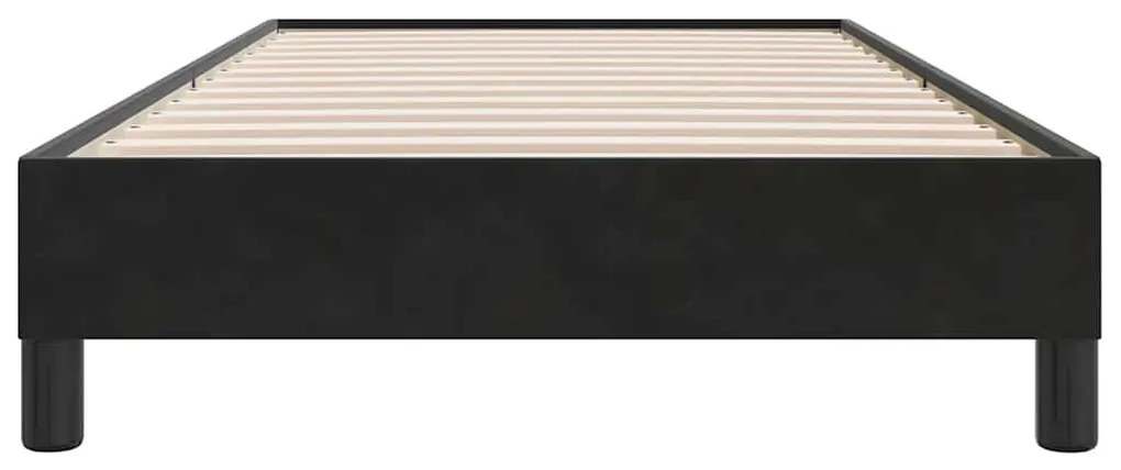 Estrutura de cama sem colchão 100x210 cm veludo preto
