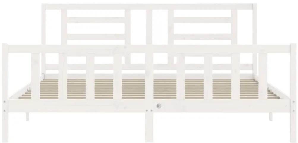 Estrutura cama Super King Size c/ cabeceira madeira branco