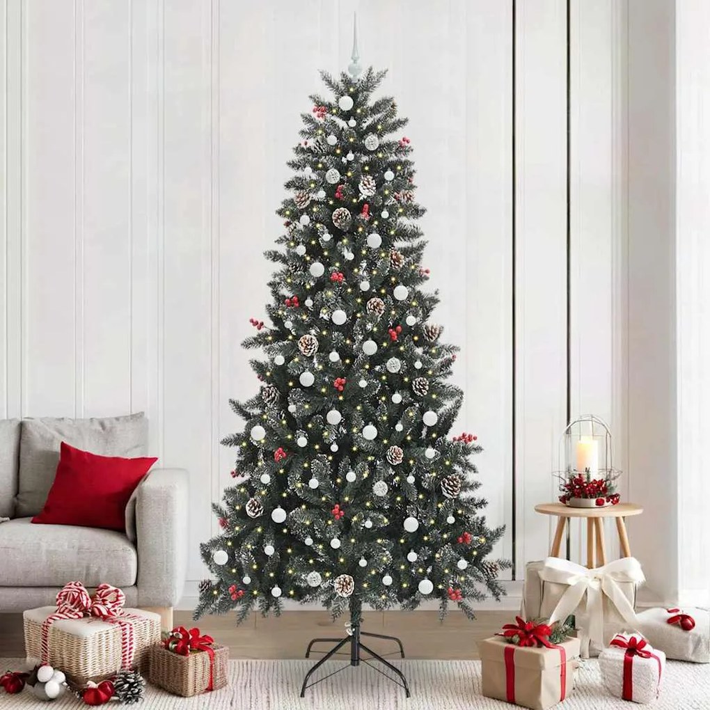 vidaXL Árvore de Natal Artificial Verde 240 cm PVC, Plástico e Aço