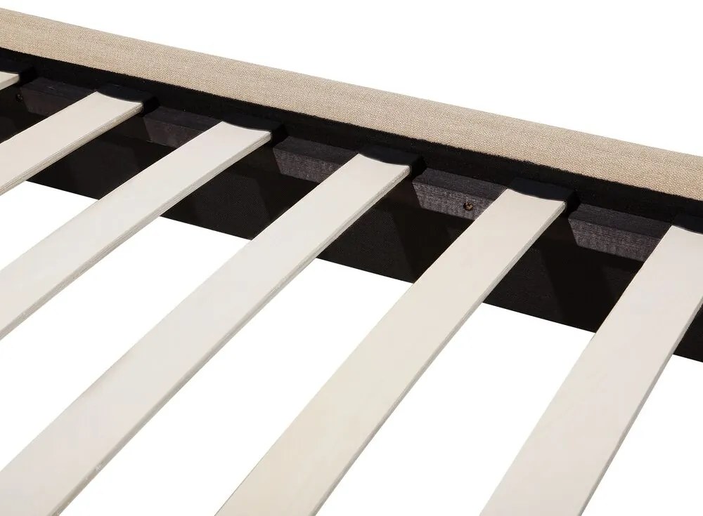 Cama de casal em tecido creme 180 x 200 cm BORDEAUX Beliani