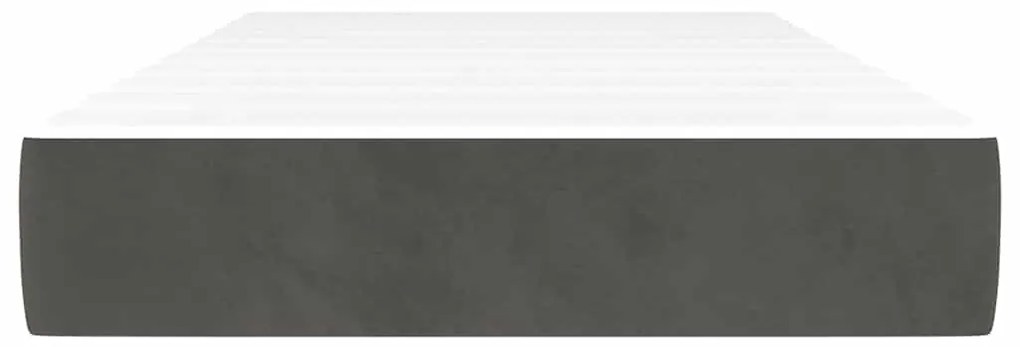 Colchão de molas ensacadas 80x210x20 cm veludo cinza-escuro