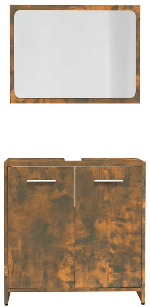 Conjunto de móveis casa de banho derivados madeira cor fumado