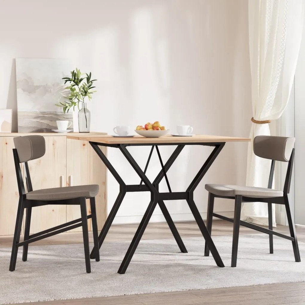 Mesa de jantar estrutura em Y 80x80x75 cm pinho e aço