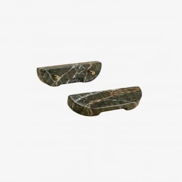 Pack De 2 Puxadores Em Pedra Natural Tinesla ↔︎ 16 Cm & Mármore Verde Forest - Sklum