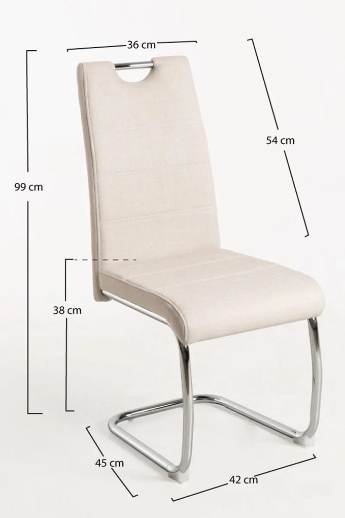 Pack 6 Cadeiras Hallen Tecido - Beige