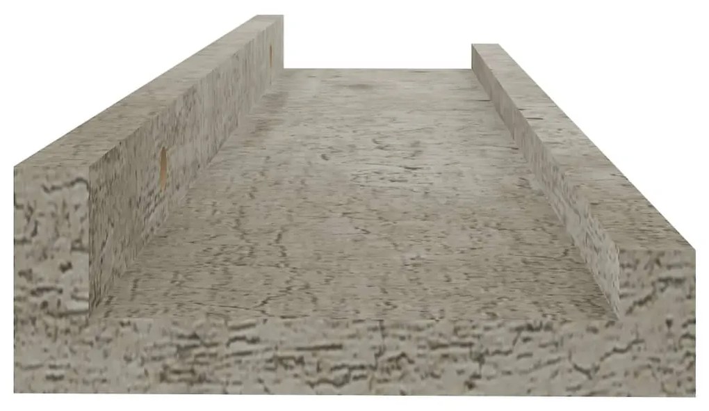 Prateleiras de parede 4 pcs 40x9x3 cm cinzento cimento