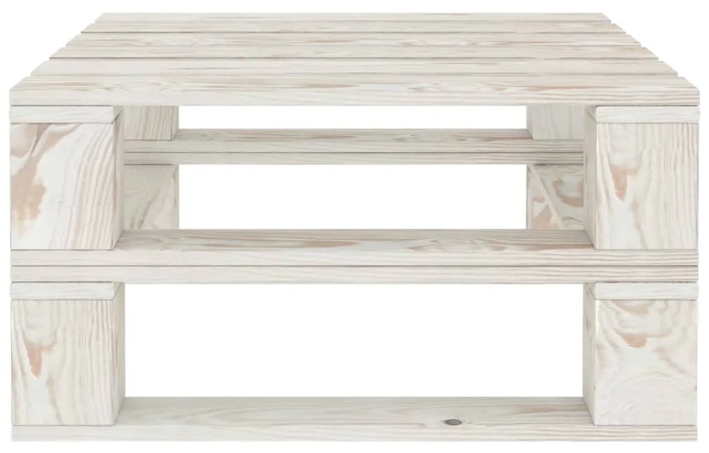 Mesa de paletes para jardim madeira branco