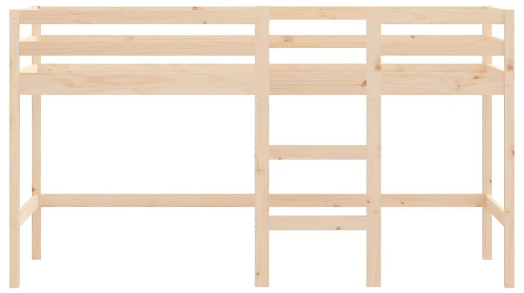 Cama alta p/ criança c/ escada 80x200cm madeira de pinho maciça