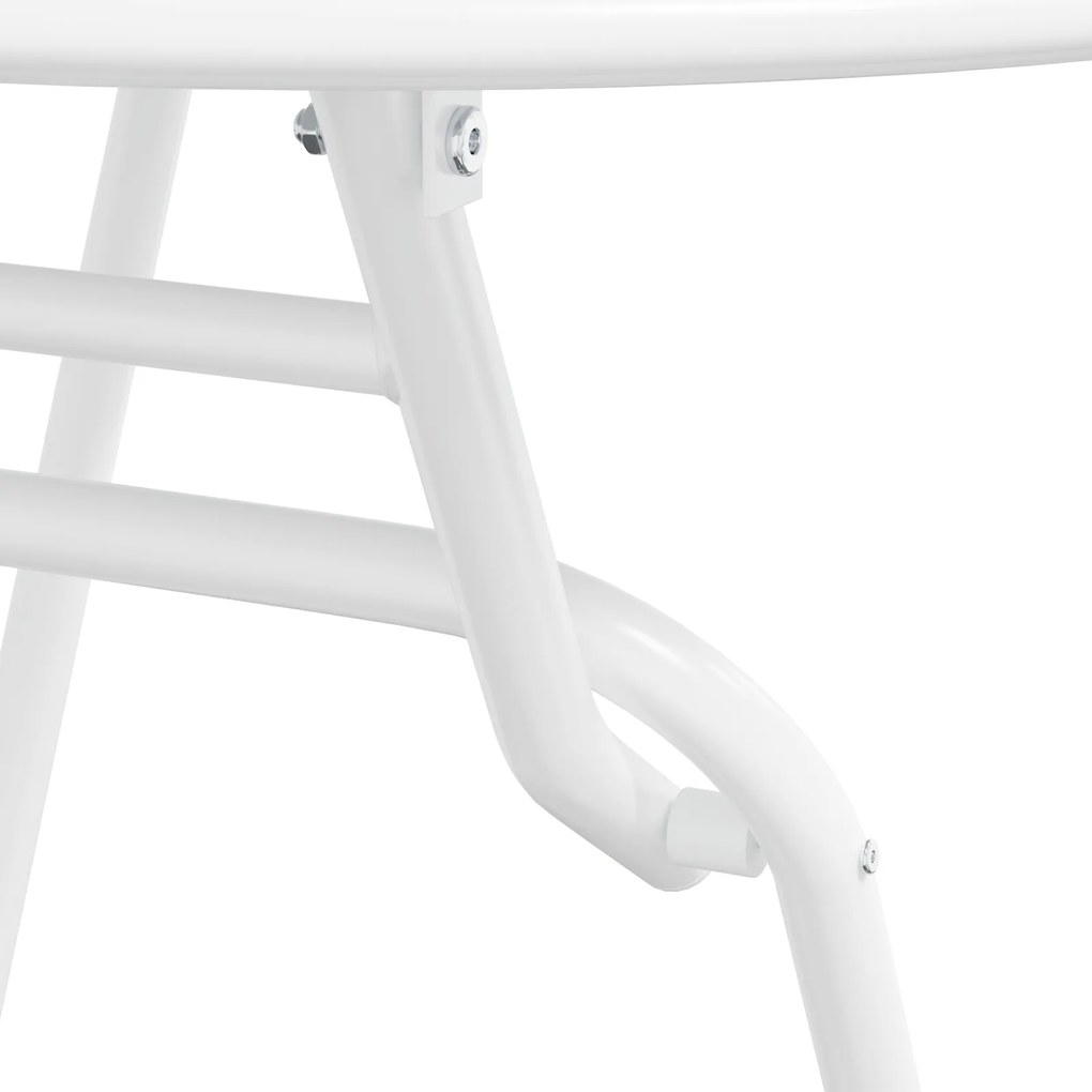 Conjunto Bistro Dobrável de 3 Peças Branco Aço