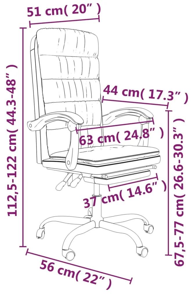 Cadeira de escritório reclinável couro artificial castanho