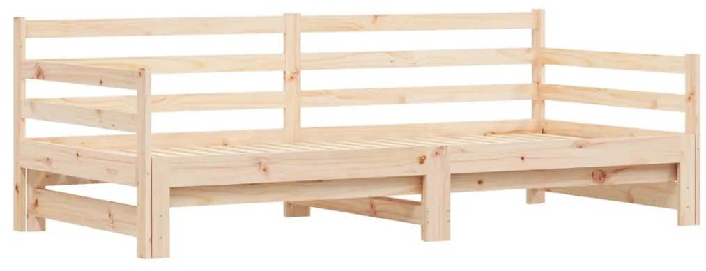 Sofá-cama com gavetão 80x200 cm madeira de pinho maciça