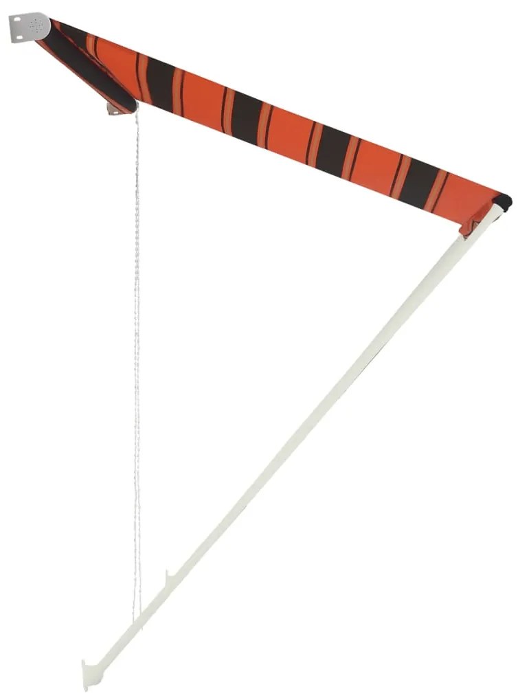 Toldo retrátil 350x150 cm laranja e castanho