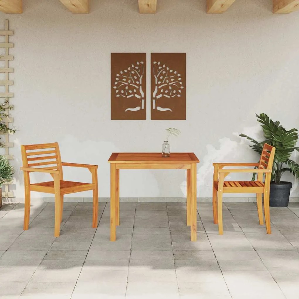 Conjunto de Jantar de Jardim 3 pcs 85 x 85 x 75 cm