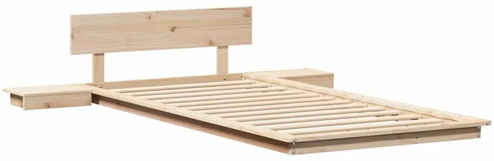 Estrado de Cama com Mesas de Cabeceira 90x190cm Madeira Maciça