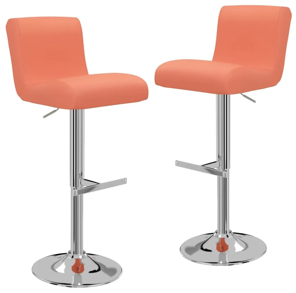 vidaXL Bancos de bar 2 pcs couro artificial laranja
