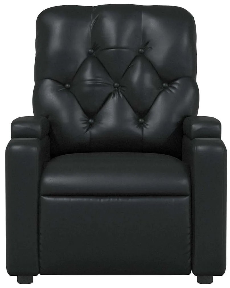Poltrona de massagens reclinável couro artificial preto