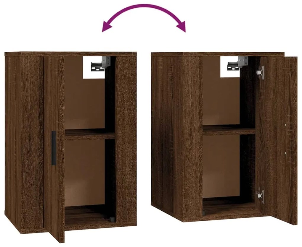 Móveis de TV de parede 2 pcs 40x34,5x60 cm carvalho castanho