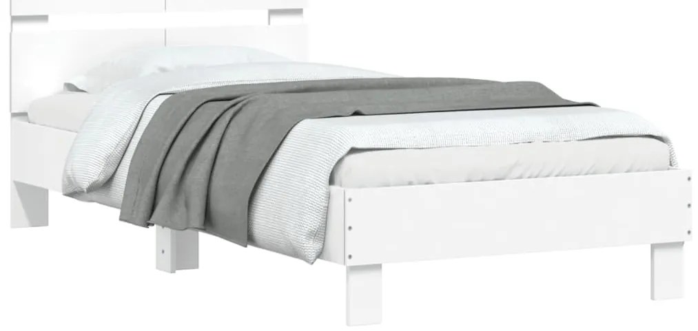 Estrutura cama c/ cabeceira 100x200 cm derivados madeira branco