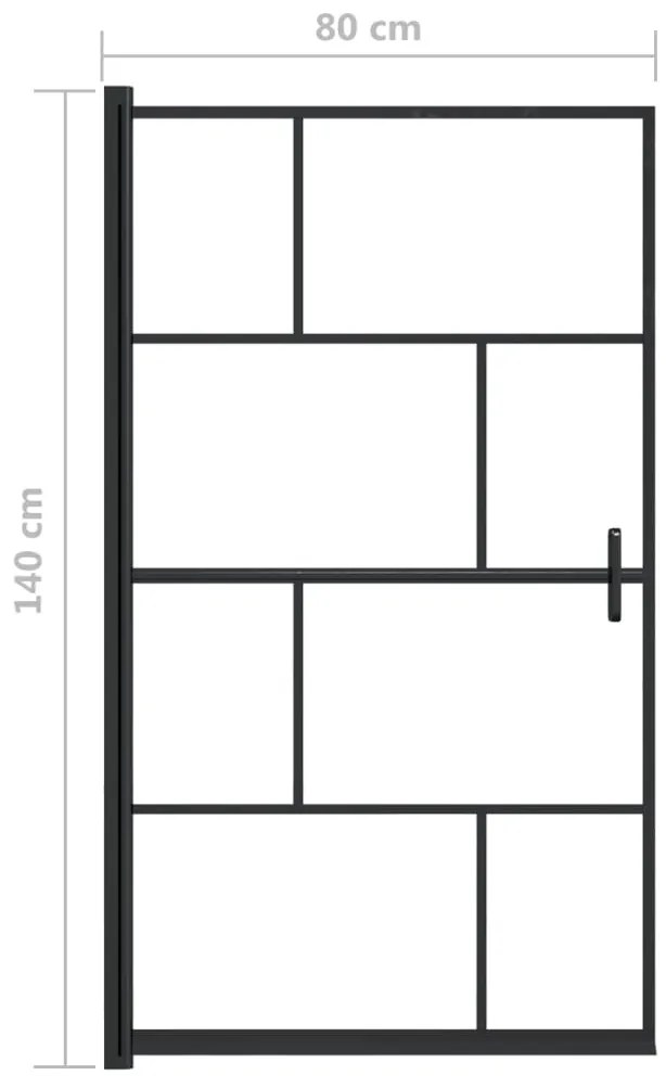 Divisória de chuveiro ESG 80x140 cm preto