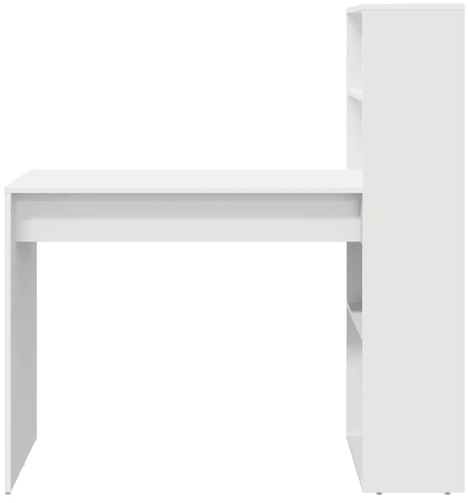 Mesa com Armazenamento Branca 113x54x120 cm Madeira Derivada
