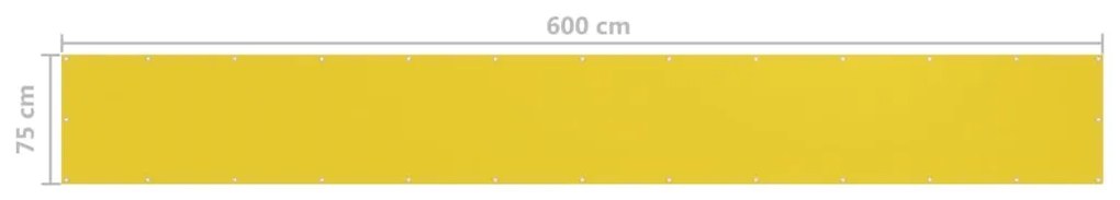 Tela de varanda 75x600 cm PEAD cor amarelo