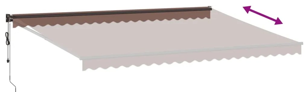 Toldo retrátil automático 500x300 cm castanho