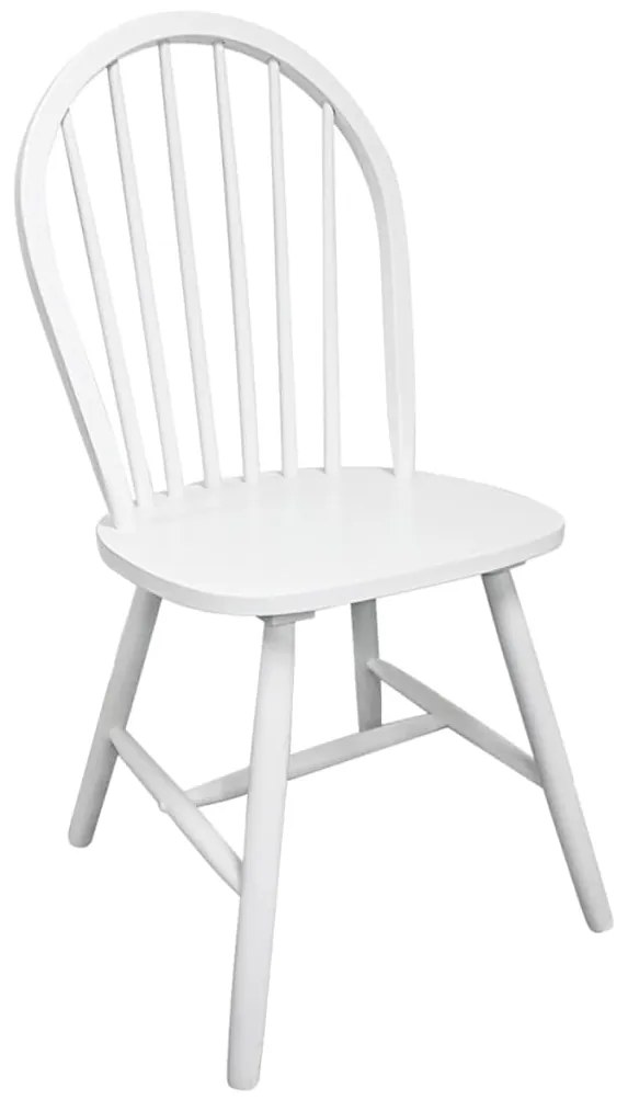 Cadeiras de jantar 4 pcs madeira de seringueira maciça branco