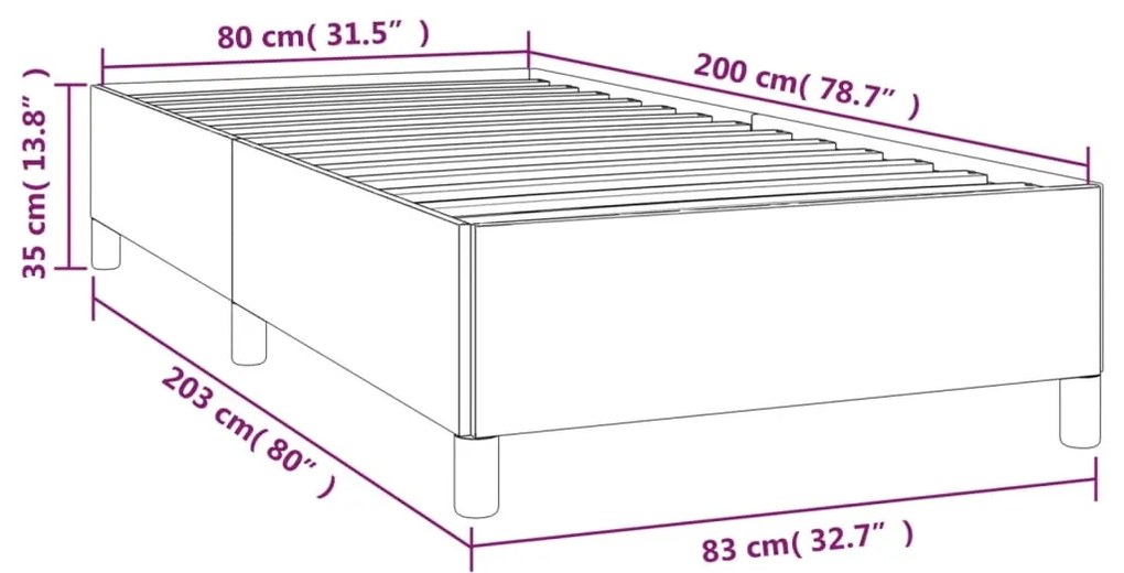 Estrutura de cama 80x200 cm couro artificial preto