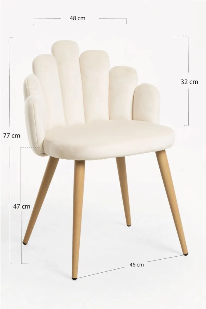 Pack 2 Cadeiras Hand Veludo - Beige