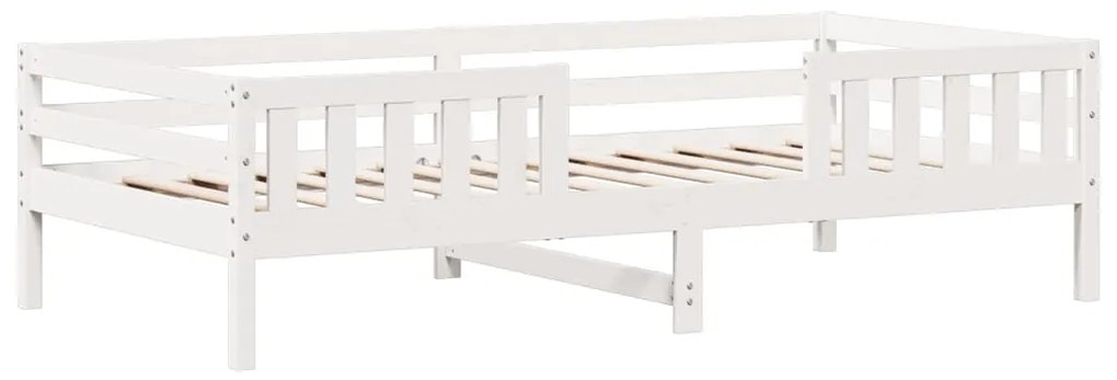 Estrutura de cama sem colchão 80x200 cm pinho maciço branco