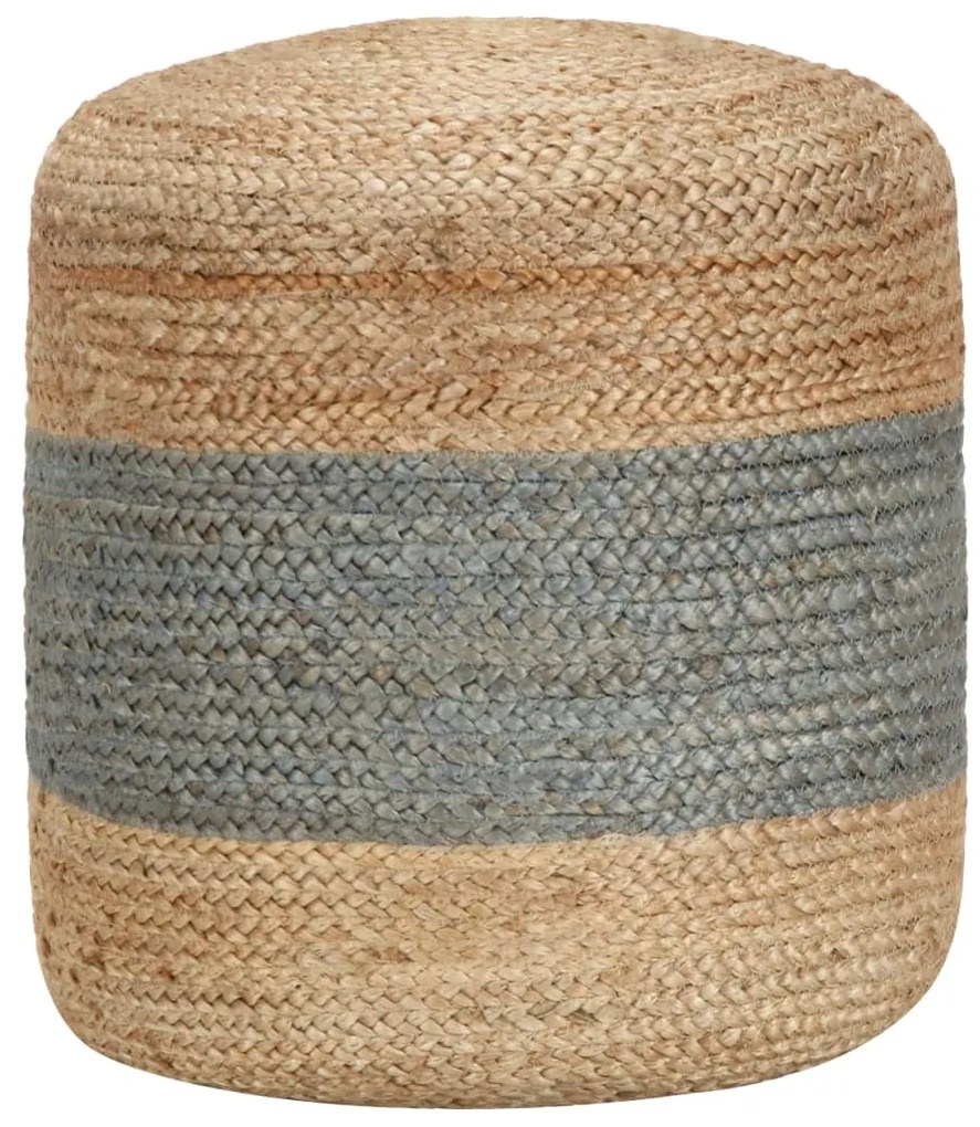 248079 vidaXL Pufe artesanal 40x45 cm juta verde azeitona