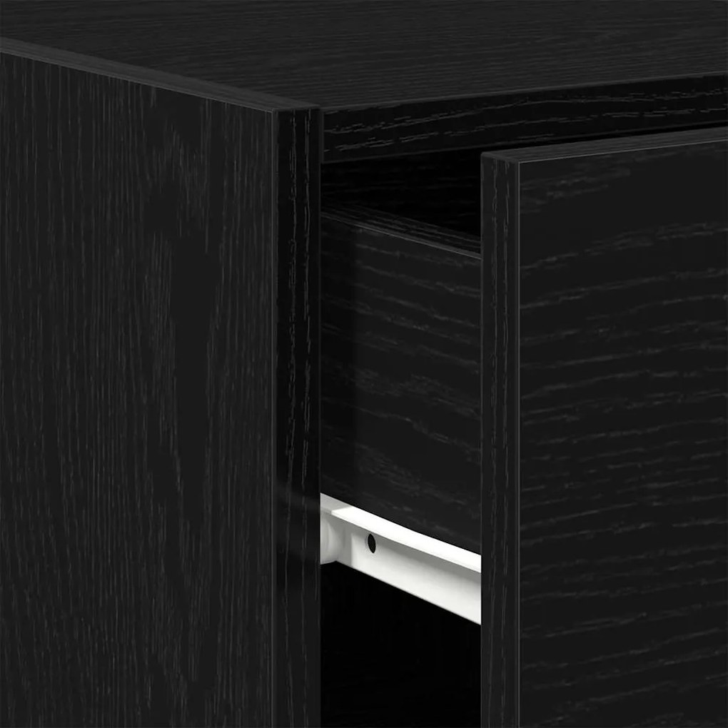 Sideboard vidaXL Preto Carvalho 30x42,5x93 cm Madeira de engenharia