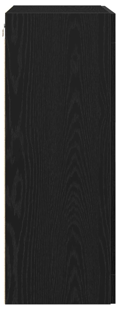 Armário de Parede com Portas de Vidro Carvalho Negro 69.5x34x90 cm