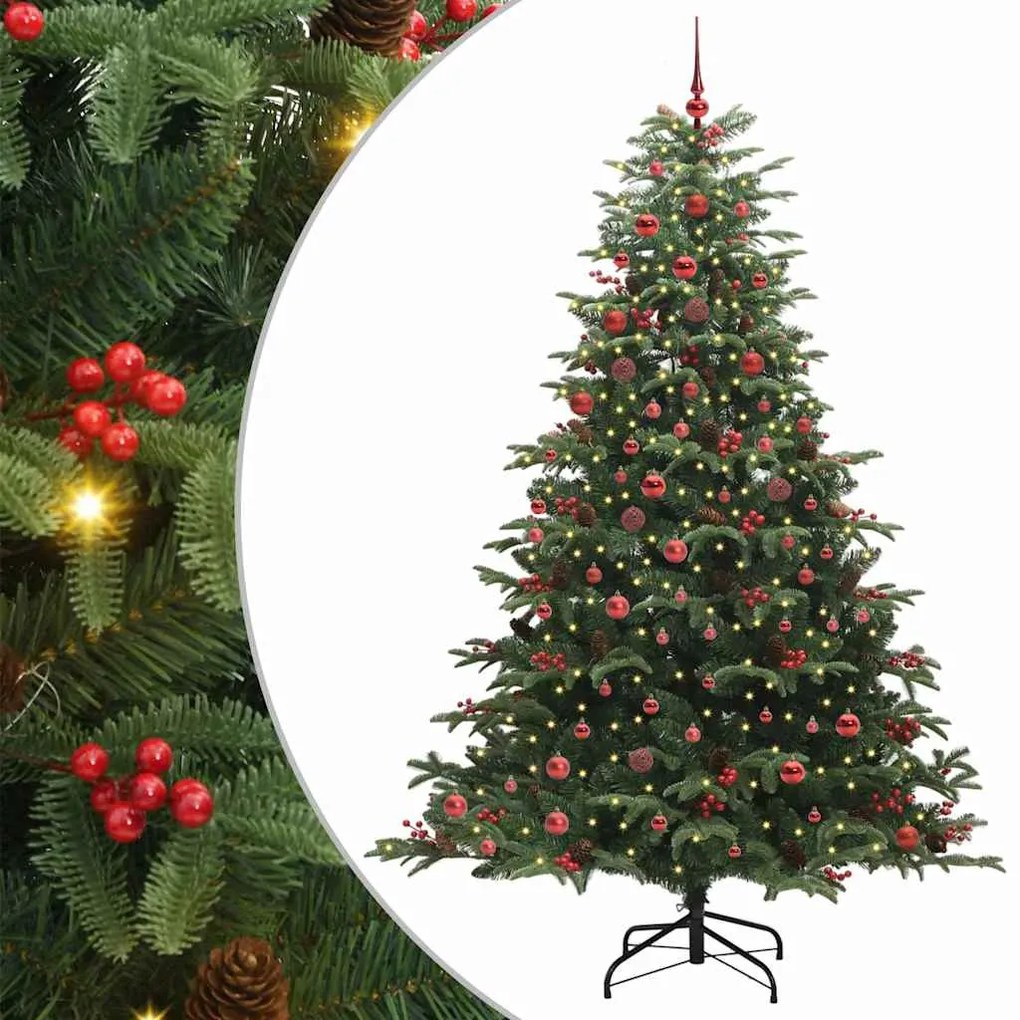 vidaXL Árvore de Natal Artificial Verde 210 cm PVC, Metal e Plástico