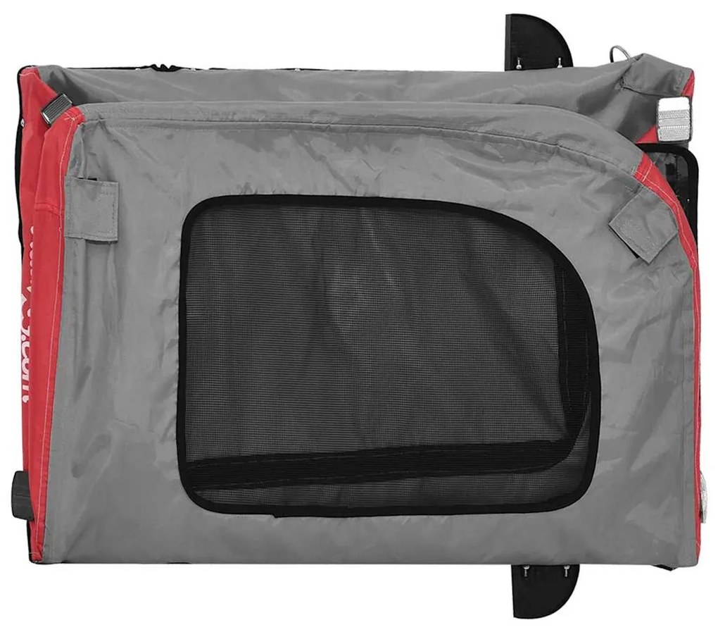 Reboque para Bicicleta para Animais de Estimação Vermelho e Cinza, Tec