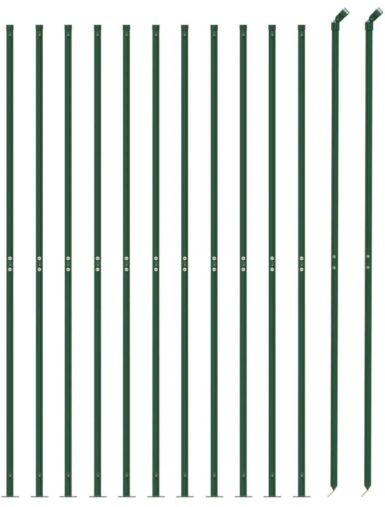 Cerca de malha de arame com flange 1x25 m verde