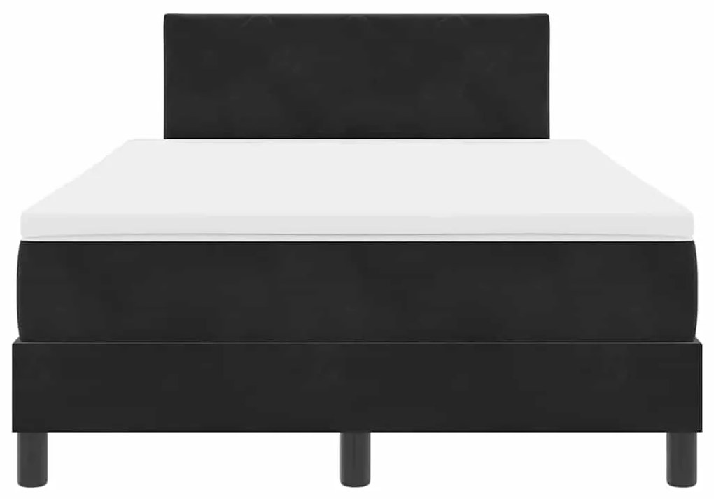 Cama Box com Colchão e LED Preto 120x190 cm Veludo