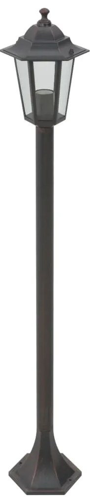 Candeeiros de pé para jardim 6 pcs E27 110 cm alumínio bronze