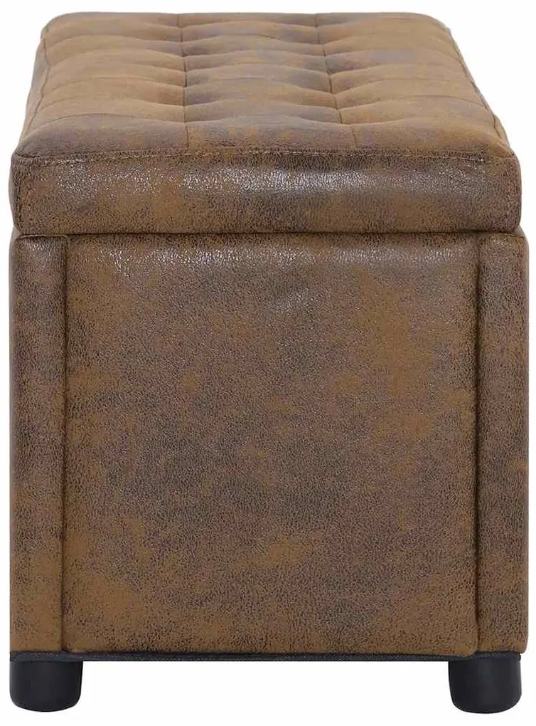 Banco de arrumação 87,5 cm camurça artificial castanho