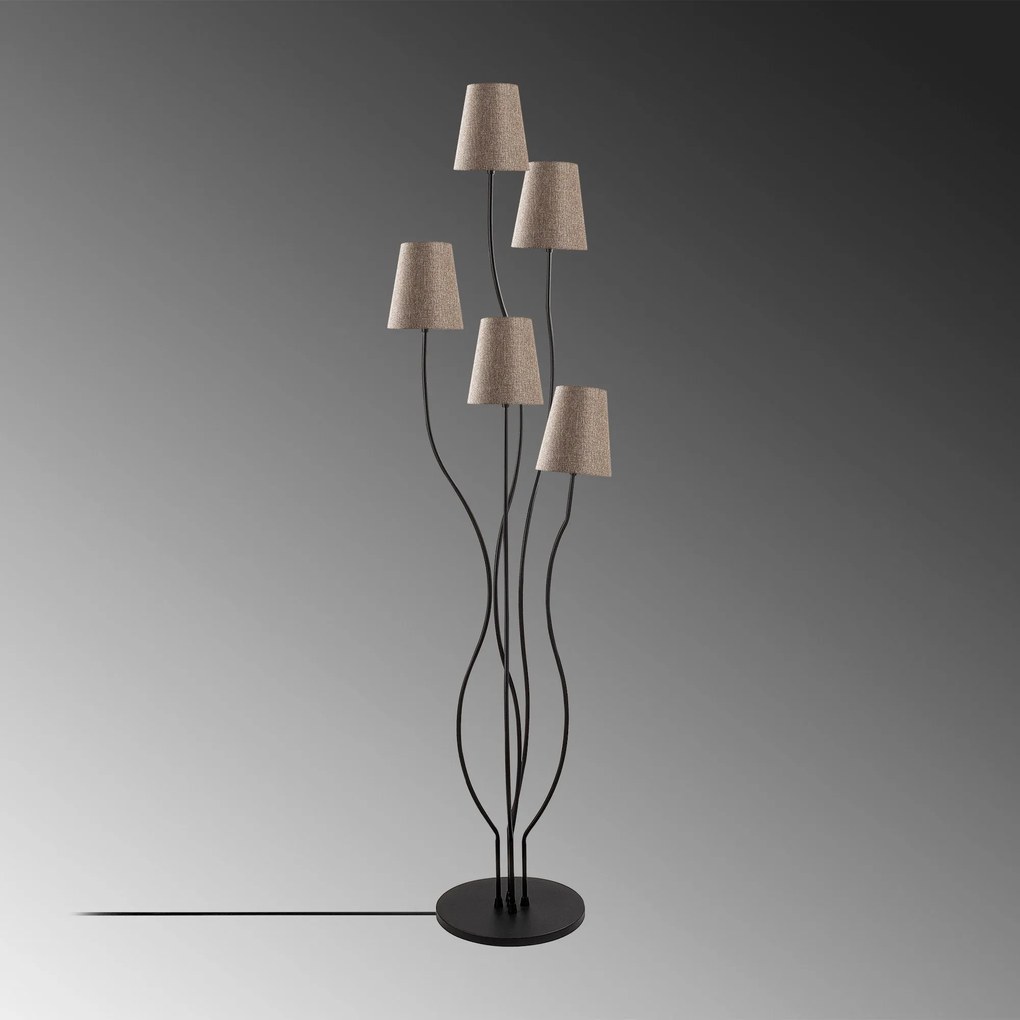Candeeiro de Pé Bonibon – Preto e Bege – 44 x 44 x 160 cm