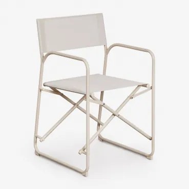 Pack De 4 Cadeiras De Diretor Dobráveis Para Jardim Em Aço Melida Tapioca Bege - Sklum