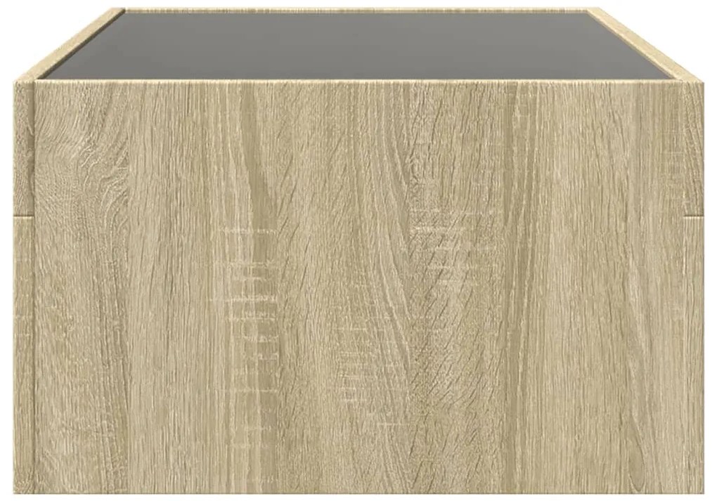 Mesa de centro luzes LED Infinity 90x50x30 cm carvalho sonoma