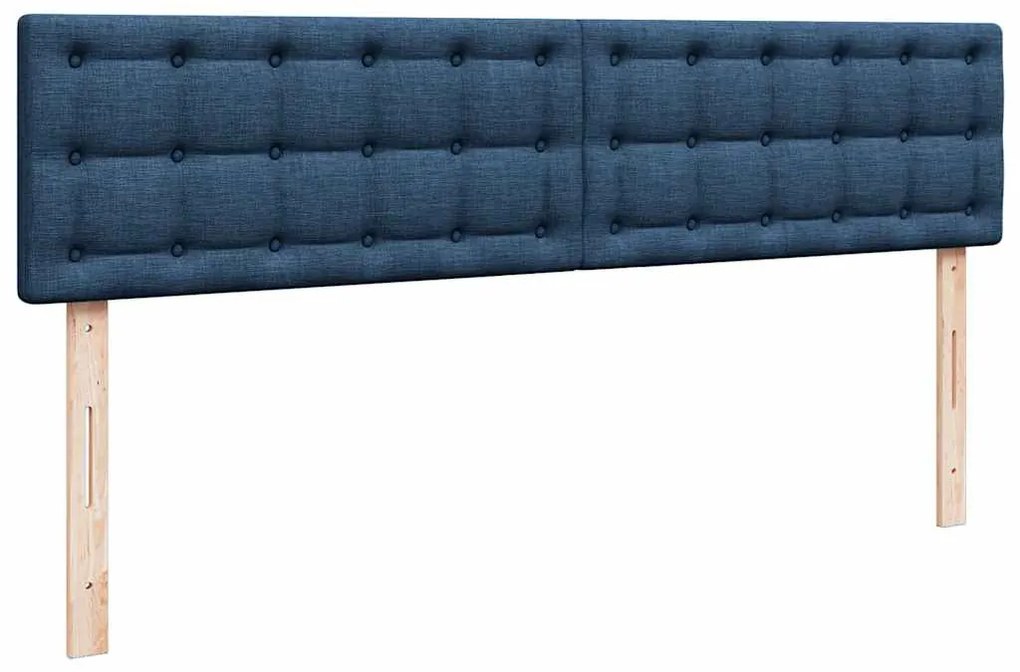 Estrutura de cama otomana com colchão 200x200 cm tecido azul