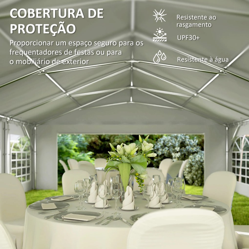Tenda para Eventos 12x6m Tenda de Jardim com 12 Paredes Laterais Amoví