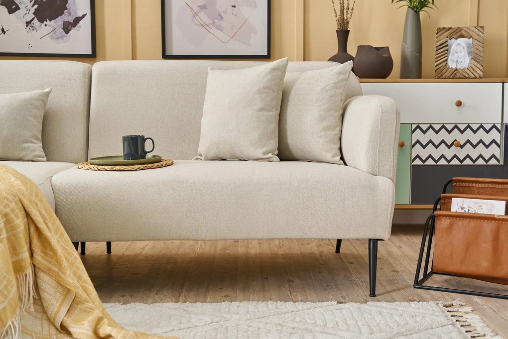 Sofá de Canto Revos – Creme – 250 x 86 x 100 cm
