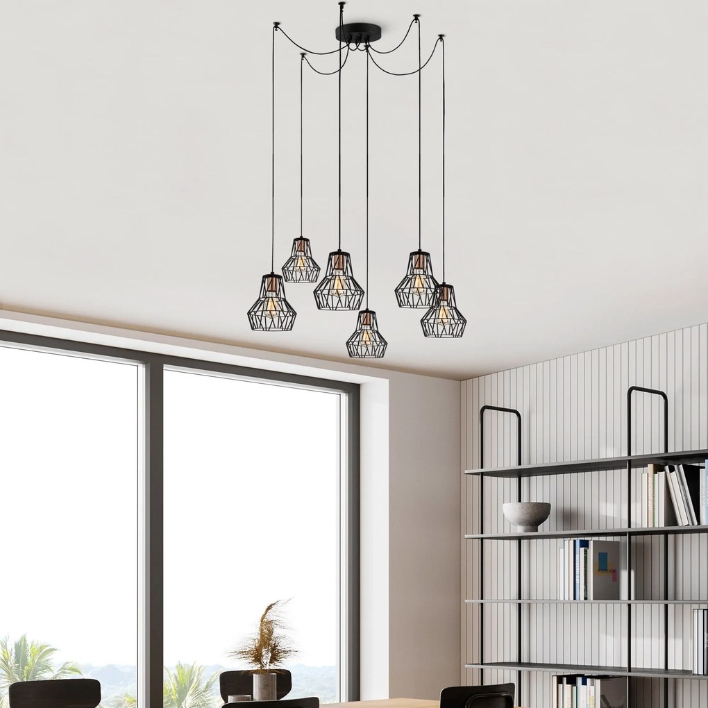 Chandelier Tortum – Preto – 140 cm