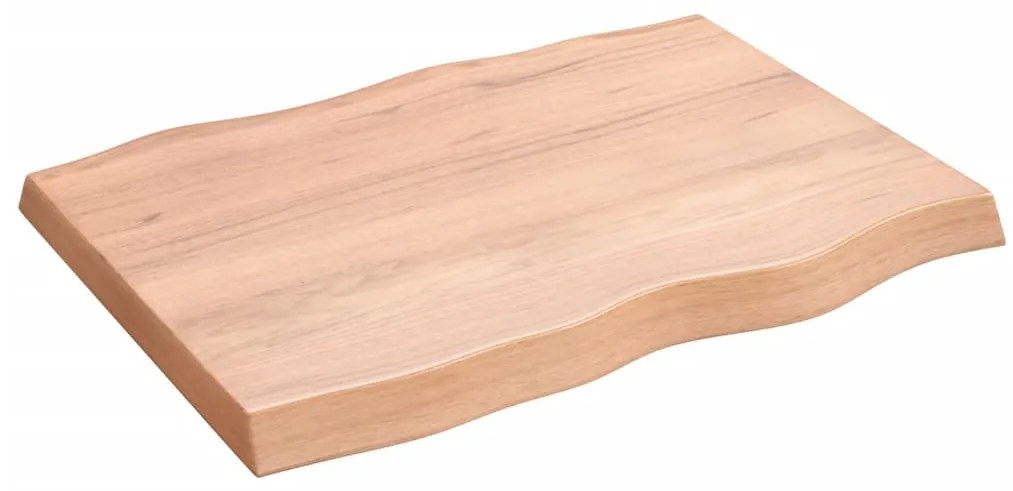 Tampo de mesa com bordas vivas carvalho tratado castanho-claro