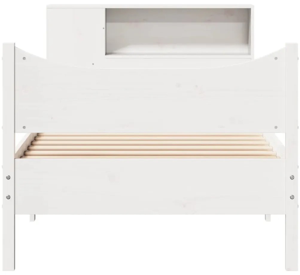 Cama sem colchão 75x190 cm madeira de pinho maciça branco