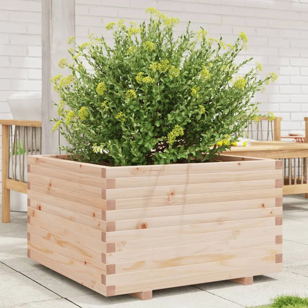 vidaXL Vaso/floreira de jardim 80x80x49,5 cm madeira de pinho maciça
